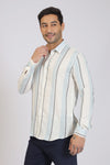 SKY STRIPED COTTON LINEN SHIRT