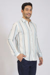 SKY STRIPED COTTON LINEN SHIRT