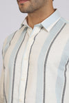SKY STRIPED COTTON LINEN SHIRT