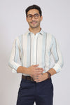 SKY STRIPED COTTON LINEN SHIRT