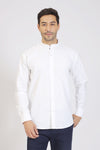 Classic White Mandarin Collar Shirt