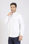 Classic White Mandarin Collar Shirt