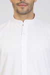 Classic White Mandarin Collar Shirt