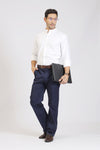 Classic White Mandarin Collar Shirt