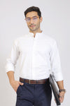 Classic White Mandarin Collar Shirt