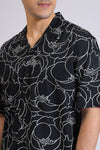 BLACK&WHITE ABSTRACT PRINT SHIRT