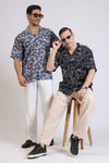 BLACK&WHITE ABSTRACT PRINT SHIRT