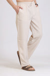 Cream Straight-Fit Pyjama