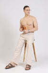 Cream Straight-Fit Pyjama