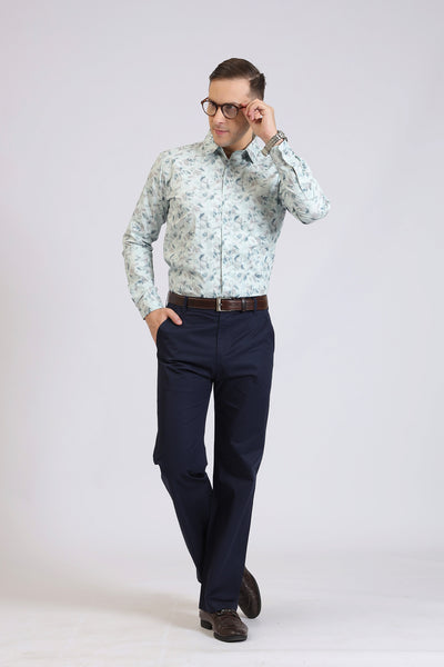 SKY GEOMETRIC PRINTED SHIRT