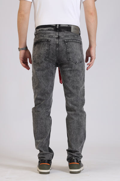 Black Washed Slim-Fit Denim Jeans