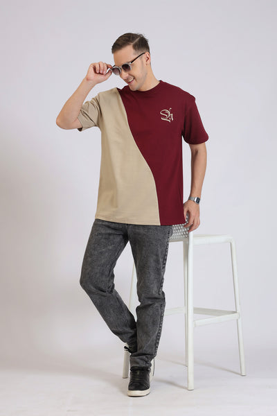 CUT&SEW MAROON T-SHIRT