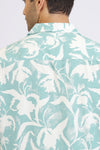 L.GREEN RAYON PRINTED SHIRT