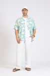 L.GREEN RAYON PRINTED SHIRT