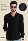 Classic Black Textured Shirt – Effortless Style in Slim Fit