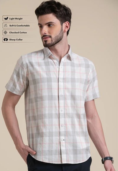 Subtle Checkered Charm Short Sleeve Shirt