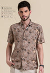 Earthy Bloom Brown Floral Printed Shirt for Relaxed Days