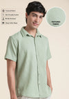 Light Green Textured Short Sleeve Shirt