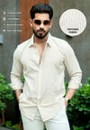 Beige Striped Cotton Linen Shirt – Effortless Coastal Charm
