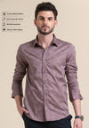 Slim Fit Mauve Patterned Formal Shirt