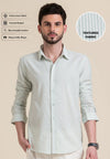 Mint Green Striped Cotton Shirt – Fresh & Refined Everyday Wear