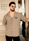 Olive Cuban Collar Shirt with D20 Embroidered Patch