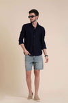 Navy Textured Shirt – Effortless Style in Slim Fit