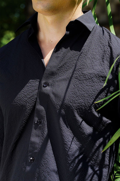 Textured Casual Shirt in Black