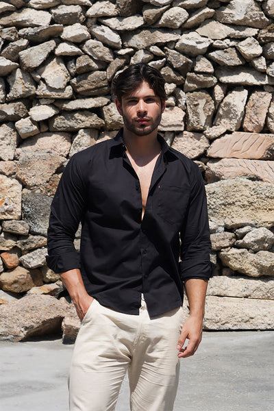 Jet Black Formal Button-Down Shirt
