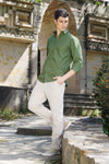 Men's Green Cotton Poplin Shirt