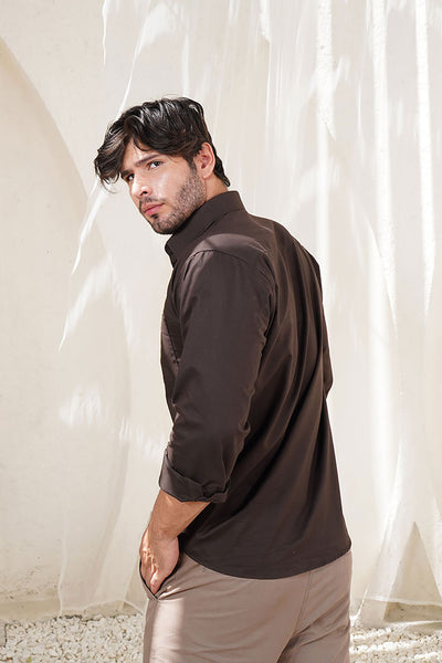 Classic Brown Oxford Cotton Button