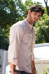 Blush Pink Mandarin Collar Shirt