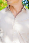 Textured Casual Shirt in Neutral Beige