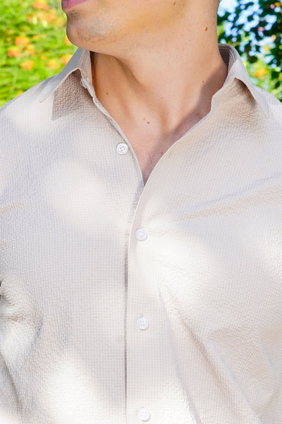 Textured Casual Shirt in Neutral Beige