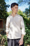 Textured Casual Shirt in Neutral Beige