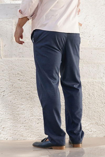 NAVY BLUE 4 WAY LYCRA TROUSER