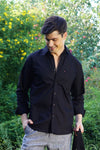 Black Dobby Textured Shirt
