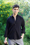 Black Dobby Textured Shirt