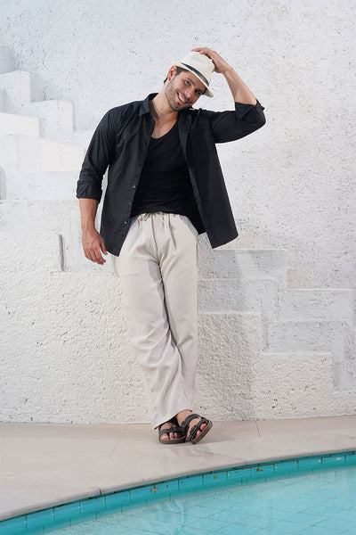 Cream Straight-Fit Pyjama