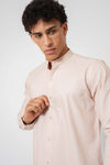 Blush Pink Mandarin Collar Shirt