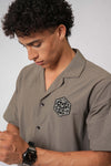 Olive Cuban Collar Shirt with D20 Embroidered Patch