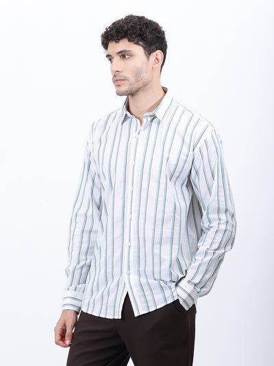 "Everyday Striped Cotton Shirt – Smart Casual Style "