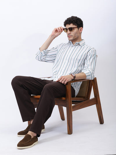 "Everyday Striped Cotton Shirt – Smart Casual Style "