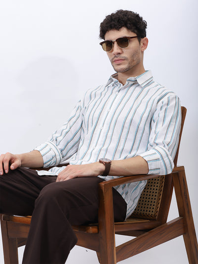 "Everyday Striped Cotton Shirt – Smart Casual Style "