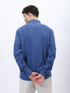 Blue Lightweight Gauze Button-Up
