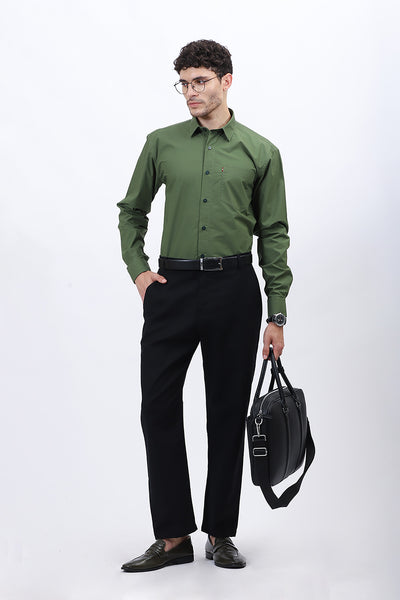 Men's Green Cotton Poplin Shirt