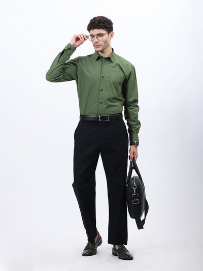 Men's Green Cotton Poplin Shirt