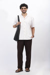 Men's Beige Stripe Drop Shoulder Shirt