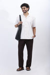 Men's Beige Stripe Drop Shoulder Shirt