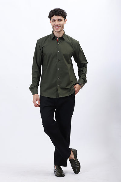 Oxford Olive Green Shirt
